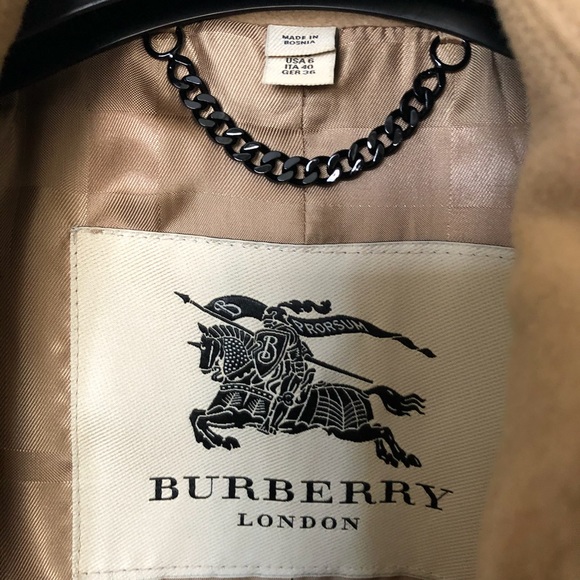 Burberry London Wool Cashmere Belted Short Trench Coat Jacket - Picture 6 of 16